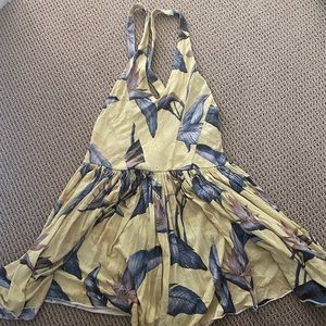 Printed yellow romper
